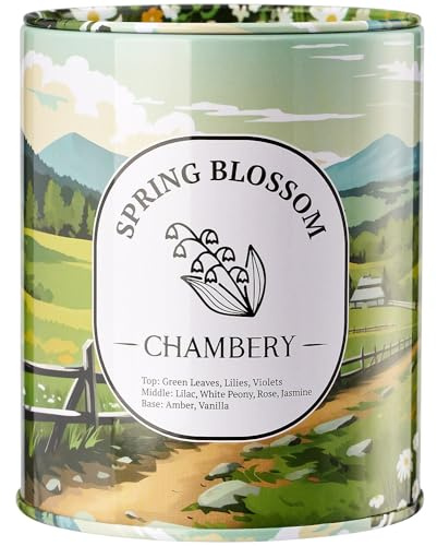 CHAMBERY Spring Blossom Candle | New England Countryside View | Light Floral Fragrance Perfect for Spring | Ideal for Mother’s Day Gifting | Soy Wax with Lead-Free Cotton Wick | 55-Hour Burn