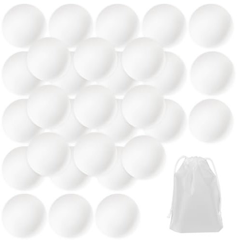 arrderly Lot de 30 balles de tennis de table blanches sans couture - Balles de tennis de table en plastique pour le sport, les jeux, les fêtes, les piscines, les jouets pour animaux de compagnie -