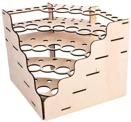 Supporto per pennelli per modellismo, artigianato e hobby, organizer in legno modulare con fori da 26 mm per bottiglie di vernici e pennelli, forma a cuneo a 90°