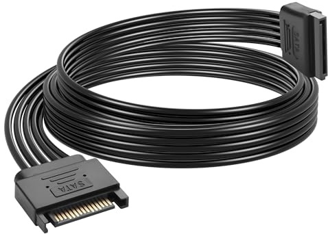 GINTOOYUN SATA Hard Drive Power Cord SATA 15 Pin Male to Female Power Extension Cable for HDD Hard Drive(39.76 Inch)(101cm)