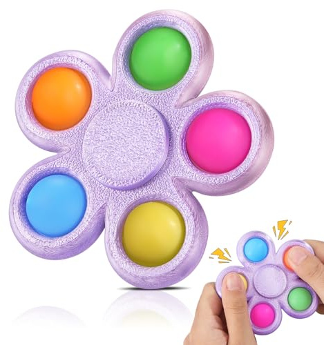 Scione Pop Spinner Stampato in 3D - Giocattolo Sensoriale, Popper Antistress con Design Silenzioso, Strumento per Concentrazione ADHD, Regali per Feste di Compleanno (Viola Oro)