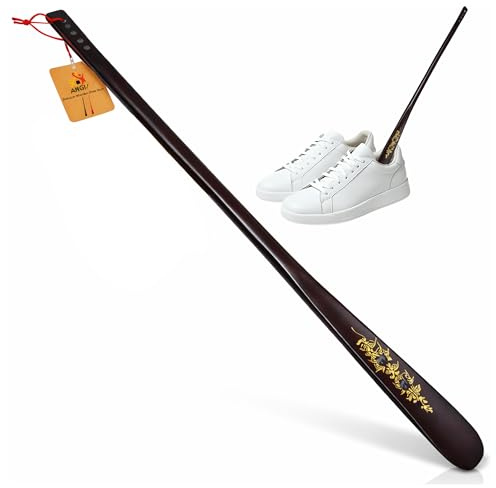 ANGIX Wooden Shoe Horn 70cm Long Handled Premium Shoehorn for Men & Women - Extra Long Comfortable Shoe Lifter for Elderly, Seniors, Boots & Everyday Use - Shoe Horns Accessories
