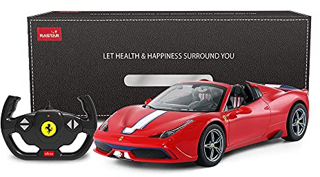 RASTAR Fjärrstyrd Ferraribil, 1/14 Ferrari 458, Special A, röd leksaksbil, konvertibel, automatisk öppning/stängning