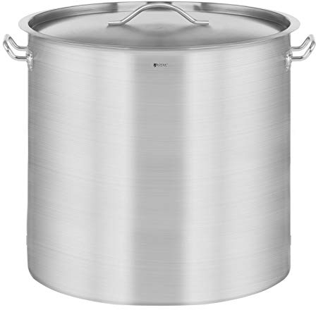 Royal Catering Pentola Per Induzione Pentola Acciaio Inox RCST-98LI-E (Acciaio Inox, 98 L, Fondo 5,8 mm)