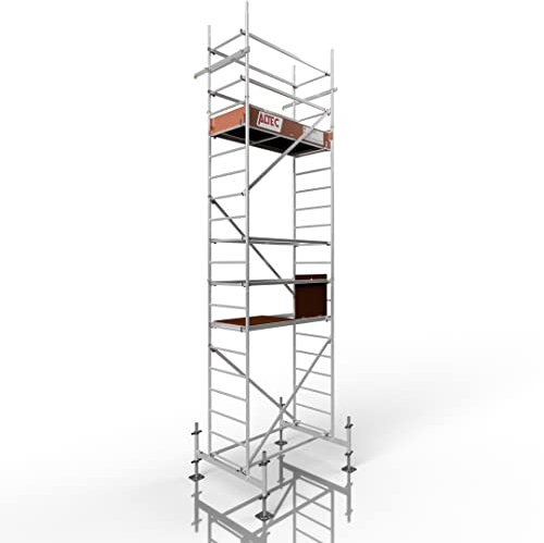 ALTEC Rollfix® 1.0 600 | 6m AH | hvst. Fußplatten | Standardtraverse | Made in Germany | TÜV | belastbar 200kg/m² | Alu | Norm - DIN EN 1004-1 | Baugerüst | Fahrgerüst