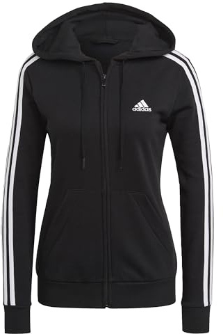 adidas Femme W 3s Ft Fz Hd HOODED TRACK TOP, Black/White, S EU