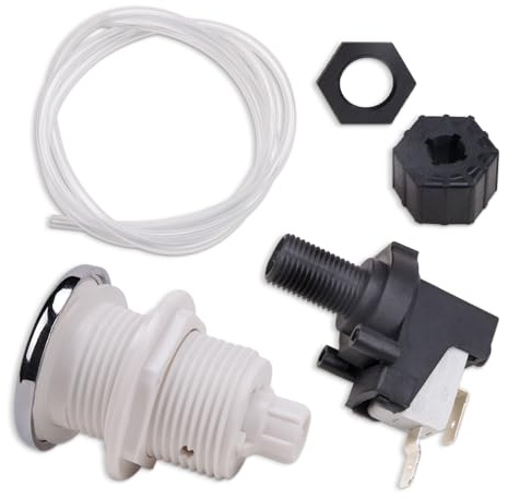 WSDMAVIS 1 Set Pneumatic Switch for Garbage Disposal 16A On Off Push Button Switch for Bath Tub Spa Jetted Whirlpool Jet Set