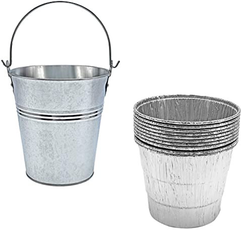 VORCOOL Barbecue Grease Bucket Inner Liner Set with 10 Disposable Foil Liners Portable Bbq Oil Barrel Replacement for Easy Cleaning and Outdoor Cooking