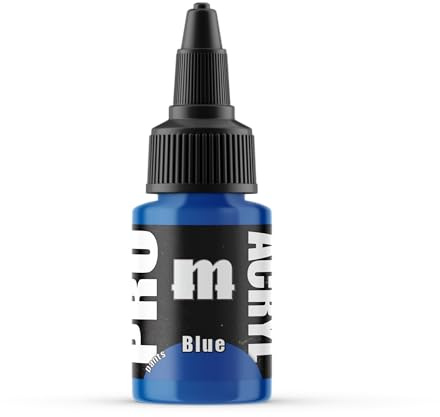 005-Pro Acryl Blue Acrylic Model Paints for Plastic Models - Miniature Painting, no-clog cap, comes loaded with glass agitator