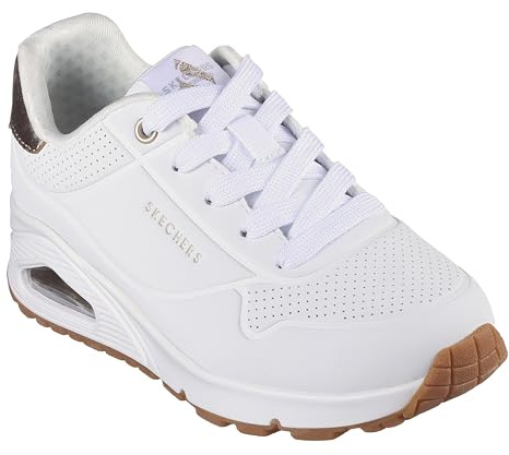 Skechers Uno Gen1 Shimmer Away, Zapatos deportivos Niñas, White Synthetic/Trim, 35 EU