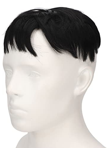 Men Hair Topper Short Toupee Hairpiece, Short Toupee for Men Hair Topper Wig Clip in Crown Hair Extensions for Covering White Loss Hair Daily Wear