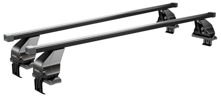 Barre portatutto Omega in acciaio compatibile con VOLVO V40 5 porte anno dal 2016 in poi con tetto liscio