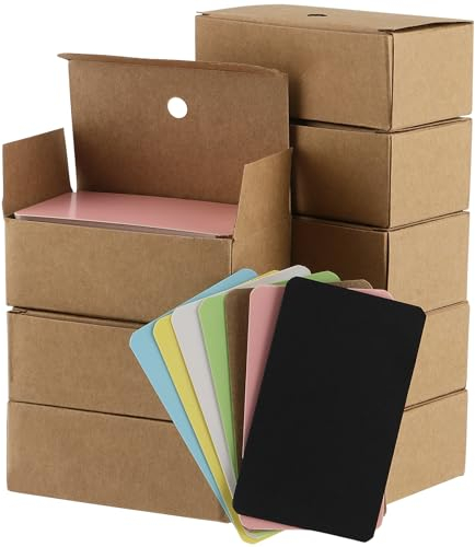CHUEHKAK 800 Stück Blanko Papier Karten Bunt, 7 Farben Karteikarten Klein, 9cm x 5.3cm, Moderationskarten,Kraftpapier Karten Farbig, Blanko Memory Karten, Mitteilungskarte, für Graffiti DIY Lernen