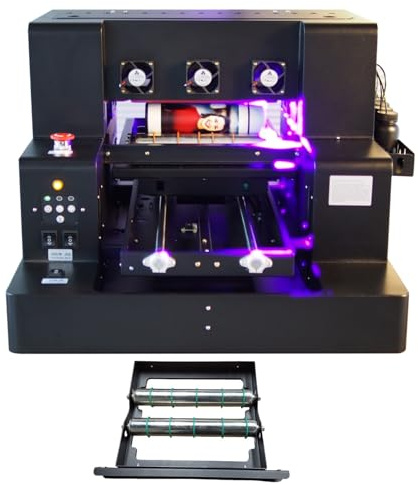 PEIXU Stampante UV Flatbed Multifunzione A3 Automatica Modello L805 Risoluzione 1440x1440dpi Area Stampa 32x50cm con Albero Rotante per Stampa Cover Telefono Bottiglie e Oggetti Vari