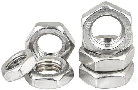 M6 M8 M10 M12 M14 M16 M18 M20 304 Rostfritt stål Vänstergänga Tunn Mutter Motmutter(M10(7PCS))