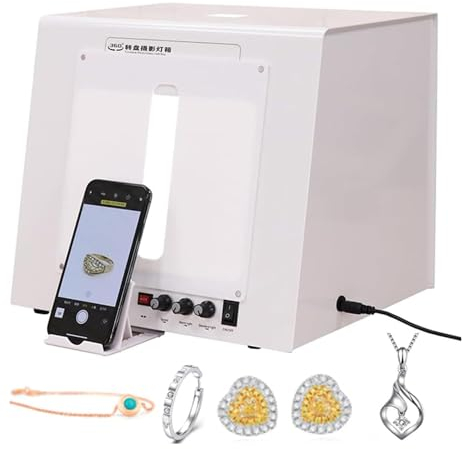 Caja De Luz para Fotografía Estudio Fotográfico, Fotografía Joyería, Escaneo 3D Vídeo, Plato Giratorio Fotografía Inteligente, Caja Luz Regulable Tienda Fotografía Joyería 20/30 Cm,30cm