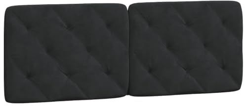 vidaXL Kissen für Kopfteil, Wandpolster Polsterpaneel Bettkopfteil, Rückenkissen Polsterkopfteil Wandkissen Schlafzimmer, Schwarz 140cm Samt