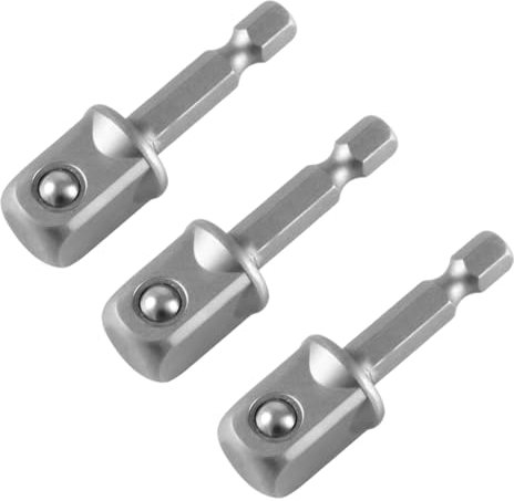 EVRBUL Upgraded 1/2 Inch Impact Grade Socket Adapter Set 3 Pcs Square Socket Adapter Drill Bits Impact Driver Power Bit Set for Powered/Cordless Drill Chuck