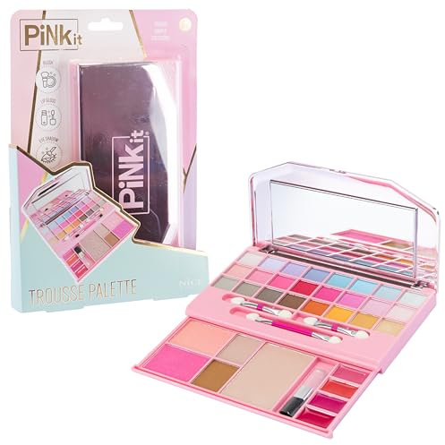 PINKIT Trousse Palette, 1 Kit con Ombretti, Blush, Lucidalabbra