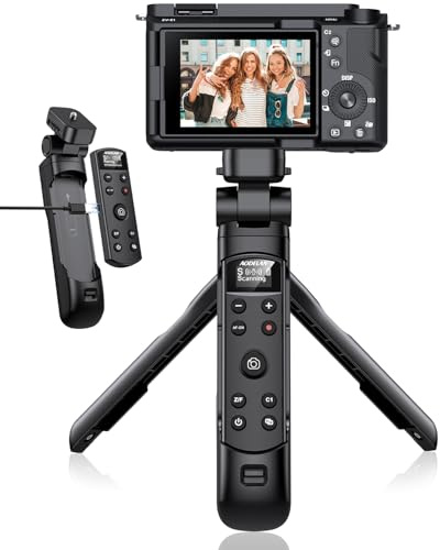 Aodelan - Treppiede con telecomando ricaricabile, impugnatura wireless per riprese con schermo OLED per Vlogging per ZV-E10, ZV-1F, ZV-E10 II, RX100 VII, a6100, a6400, a7 III, a9 II, ecc; sostituisce