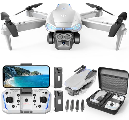 Naseto 1080P HD Foldable Drone with Camera for Adults & Kids, RC Quadcopter with One-Key Takeoff/Landing, Altitude Hold, Waypoint Flight, 360° Flip, 2 Batteries, Easy-to-Fly Gift for Boys and Girls