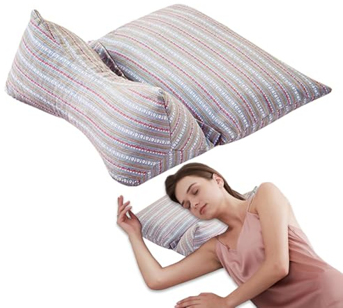Genérico Almohadas de Alforfón para Dormir,Almohada de Cascarilla de Alforfón para Dormir - Funda Separable para Hombres y Mujeres en Cama, Sofá, Escritorio, Coche o Avión