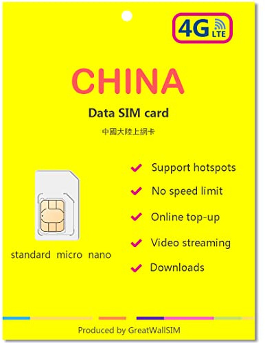 China Data SIM-kort - 30 GB 5G/4G mobildata - 30 dagars täckning för Kinas fastland