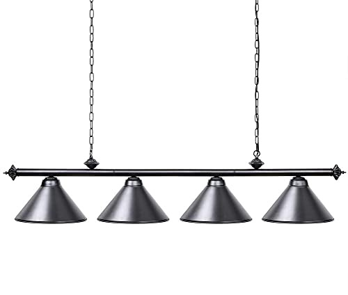 Wellmet 4 Light Pool Table Light, 70 inch Modern Industrial Hanging Chandelier Island Light with Lamp Shade Billiard Lighting for 7ft 8ft Pool Billiard Table, Game Room, Kitchen Island
