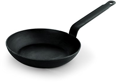 Kadida Lyoner Bratpfanne aus Eisen, ALLE Herdarten geeignet- ideal für hochwertige Bratergebnis bei Bratkartoffeln, Fleisch, Fisch, Steaks usw. =Größen wählbar= (Oberer Durchmesser: Ø24cm, Höhe: 4cm)