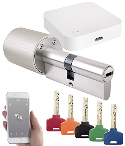 Cylindre de porte connecté TSZ-570 avec unité de commandes compatible ZigBee [VisorTech]