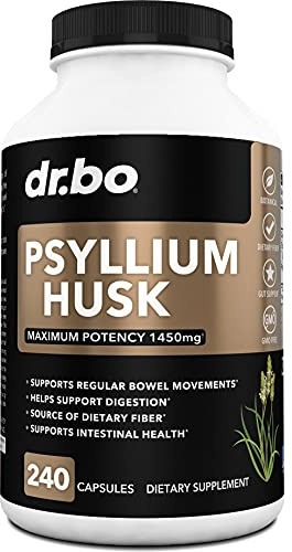 Psyllium Husk Capsule Fiber Supplement - Natural Powder Capsules for Constipation Relief for Adults - Nutritional Soluble Fiber Pills & Daily Regularity Support - Bulk Seed Husks Digestion Supplements