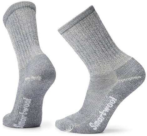 Smartwool Men's Hike Classic Edition Light Cushion Crew Hiking Socks, Light Gray, M UK