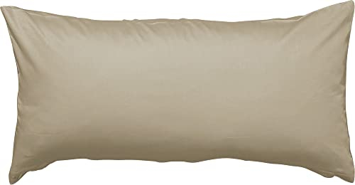 Erwin Müller Kissenhülle, Kissenbezug Mako-Satin Landshut, 100% Baumwolle - seidiger Glanz, mit praktischem Reißverschluss, temperaturausgleichend - Taupe Größe 40x80 cm