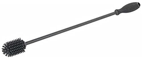 WENKO Cepillo de silicona para botellas Sia, cepillo largo con cabezal pequeño, ideal para limpiar botellas, garrafas y termos, fabricado con silicona duradera y fácil de limpiar, Ø 3,5 x 38 cm, gris