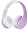 PowerLocus Bluetooth Over Ear Kopfhörer, Kabellose HiFi Stereo, Faltbare Kopfhörer mit Mikrofon, weiche Ohrpolster, Micro SD/TF, FM Radio für iPhone/Android/Tablet/Laptop (Weiß/Lila)