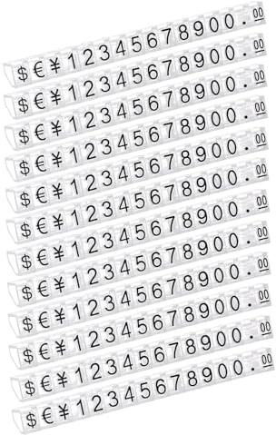 DHWEKU 12 Pièces etiquette prix,Étiquette de Prix Numéro Lettre Prix Cube Affichage, Numéro Réglable Lettre Prix Étiquette Support Bloc Kit pour Comptoir de Magasin Bijoux Montre