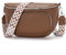 Boadlol Große Bauchtasche Damen umhängetasche Crossbody bag Schultertasche Brusttasche Leicht mit Mehrere Fächer Verstellbar für Alltag & Reisen Hellbraun