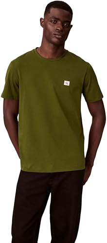 Calvin Klein Camiseta de Manga Corta Hombre Badge Jersey Classic tee de algodón