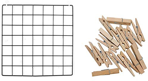 Mocturnity Multifunktions Metall Gitter Foto Rahmen Wand Anzeige Netz Regal Rack Halter + 20 Teilige Klammern (Schwarz)
