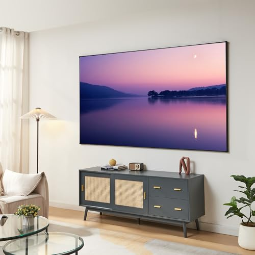 [en.casa] Leinwand Beamer Väkhoga 100 Zoll 221 x 125 cm Projektionsleinwand 16:9 Full HD 4K 8K HDR Projektor Leinwand Wandmontage für Heimkino Büro Gaming