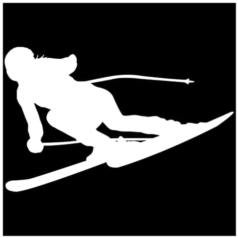 Bildekaler Mode Skidsporter Personlighet PVC Bildekoration Dekal Tillbehör Creative Waterproof(WHITE,25cm*16cm)