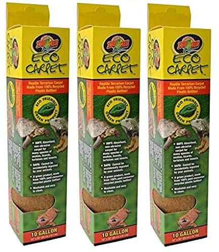 Zoo Med Alfombra para reptiles Eco Carpet - Bronceado 10 galones (10 x 20 pulgadas) - Paquete de 33