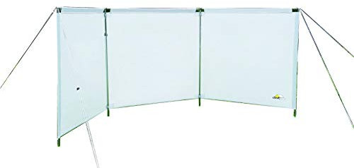 DWT Windschutz FYN III 450x130cm inkl.Gestänge Strand Sonnenschutz Trennwand Balkonsichtschutz Wohnmobil Zubehör
