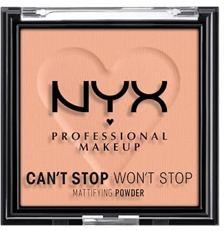 NYX Professional Makeup Can't Stop Won't Stop Mattifying Powder, Matte Finish, Farbton: Brightening Peach