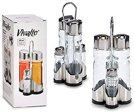 JUEGO 4 ACEITERA Y VINAGRERA SOPOR METAL