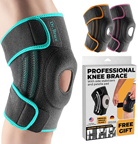 DR. BRACE ELITE Knee Brace with Side Stabilizers & Patella Gel Pads for Maximum Knee Pain Support and fast recovery for men and women - Please Check How To Size Video (Earth XL)