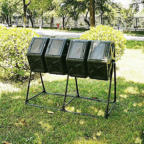 Gobelets de compostage extérieurs, Grand composteur à culbutage, Assemblage Facile, Nombreux bacs de compostage à Chambre, bacs à déchets de Jardin,74Gallon/280L