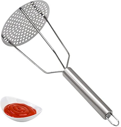 GIMOCOOL Presse-purée en Acier Inoxydable, Broyeur de Pommes de Terre Manuel, Ustensile de purée en Acier Inoxydable Robuste, Outil de purée de Pommes de Terre pour la Cuisine