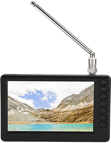 Oreb Televisor portátil de 5 televisores digitales de bolsillo, Mini TV 1080P 16:9 TFT, TV de coche pequeño, compatible con USB, tarjeta TF, reproductor de vídeo multimedia HD para el hogar