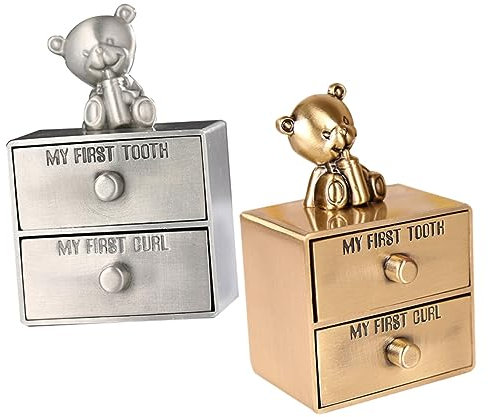 TOYANDONA 2Er-Box Fall -Andenken-Organizer zahn speicher halter Babyzahn-Geschenkboxen -Zahnbox für Babys Zähne Zahnschoner Zahn Organizer Metall